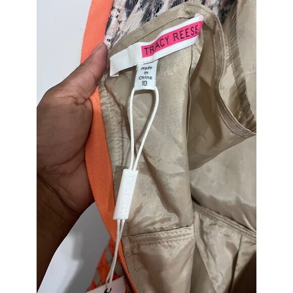 TRACY REESE Dress New Asymmetric Frock Cheetah Stripe Fit n Flare Mixed Print 10 - Picture 9 of 15